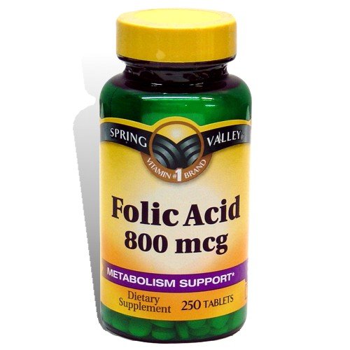 Spring Valley - Folic Acid 800 mcg, 250 Tablets